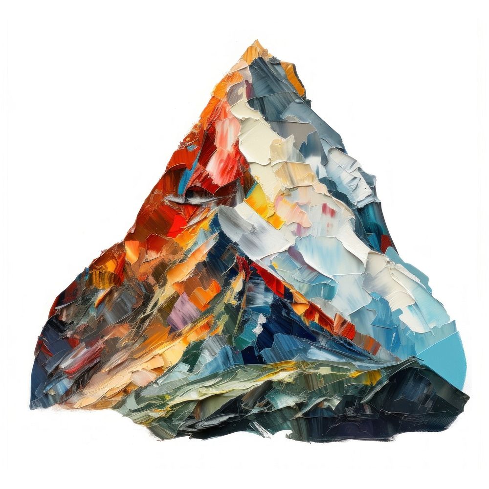 Mountain painting mineral crystal. AI generated Image by rawpixel.