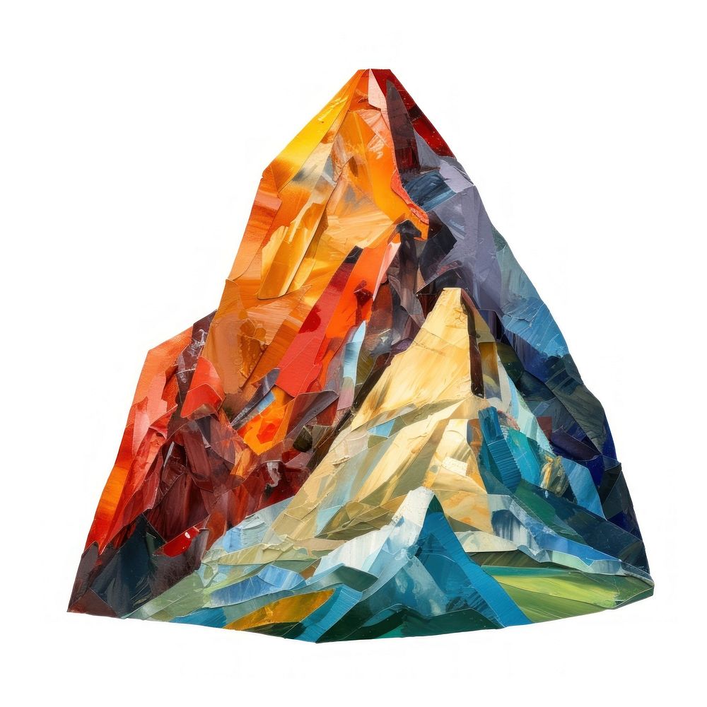 Mountain painting art white background. AI generated Image by rawpixel.