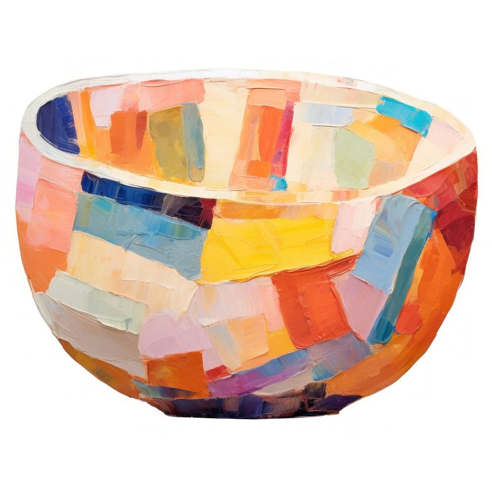 Bowl painting art white background. AI generated Image by rawpixel.