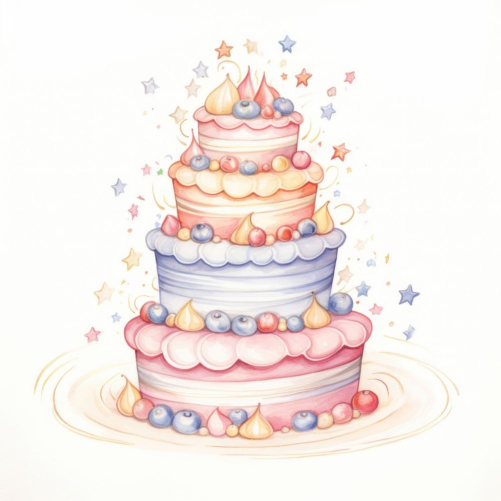 Cake dessert drawing icing. | Premium Photo Illustration - rawpixel