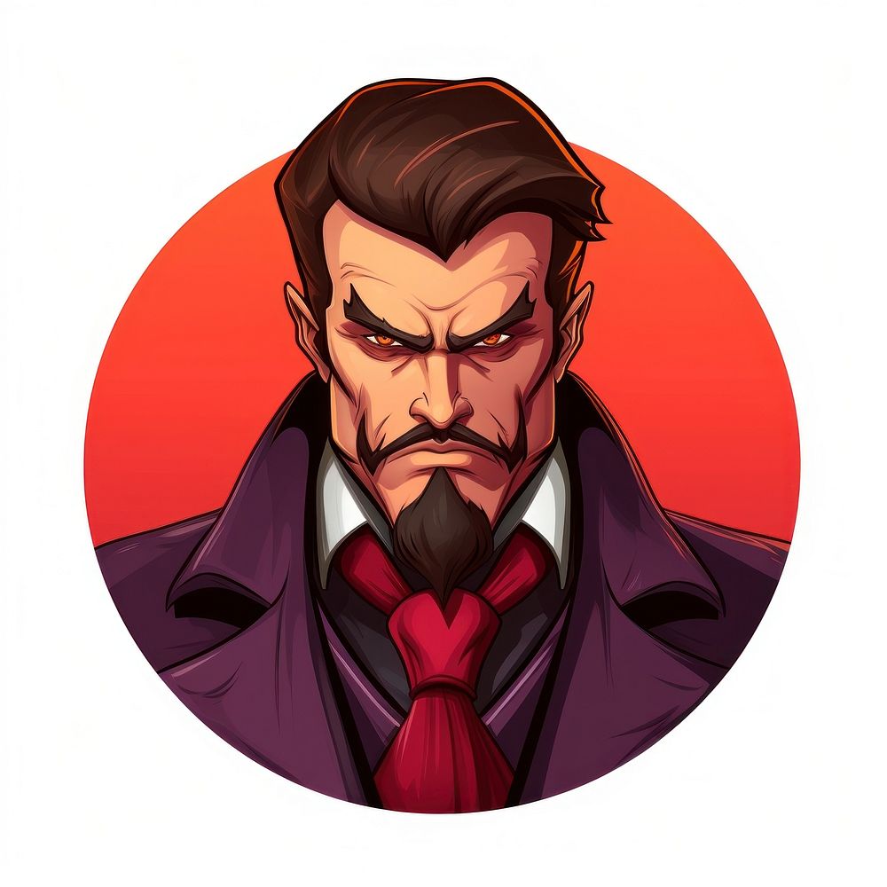 Bad guy portrait adult logo. AI generated Image by rawpixel.