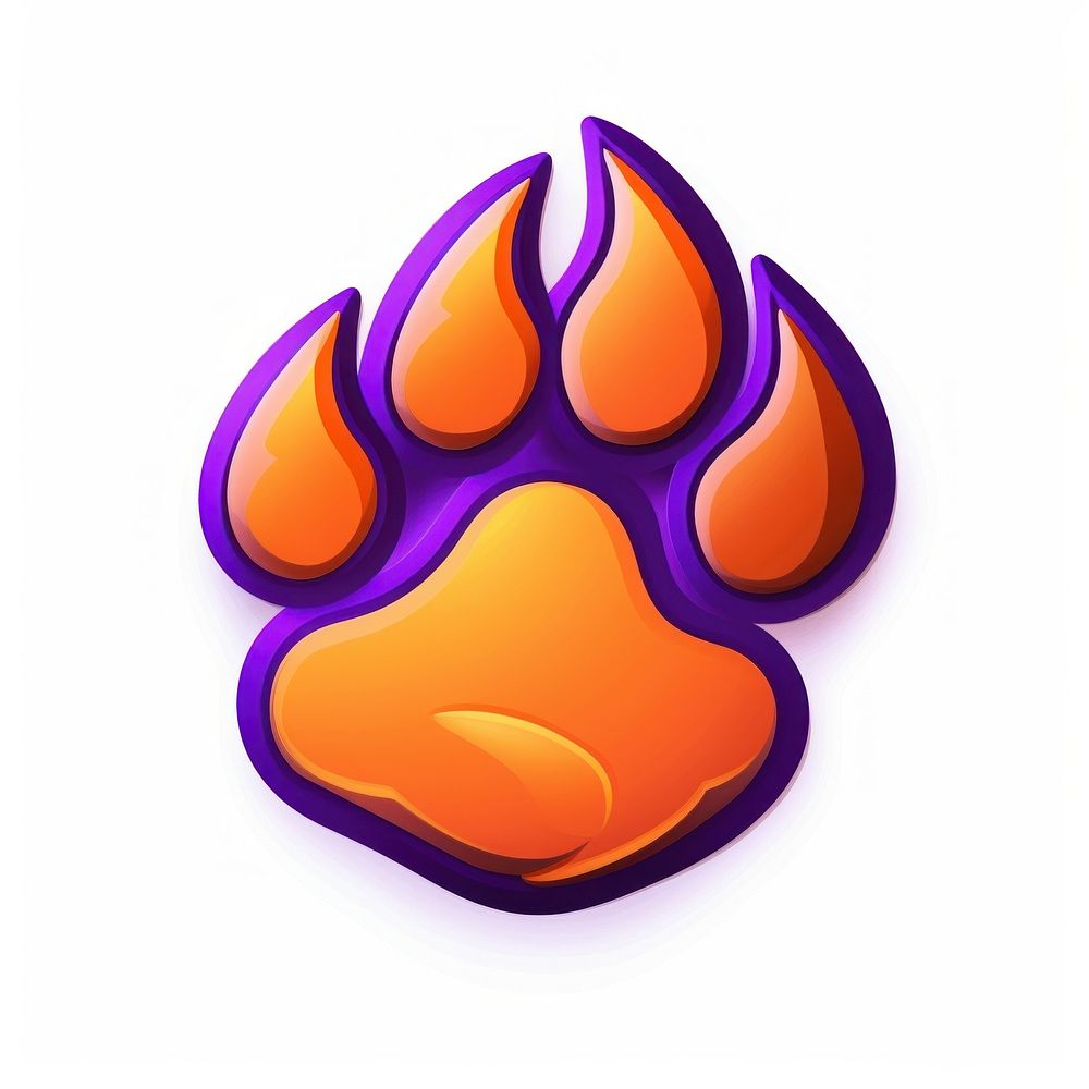 Dog paw print logo purple electronics. AI generated Image by rawpixel.