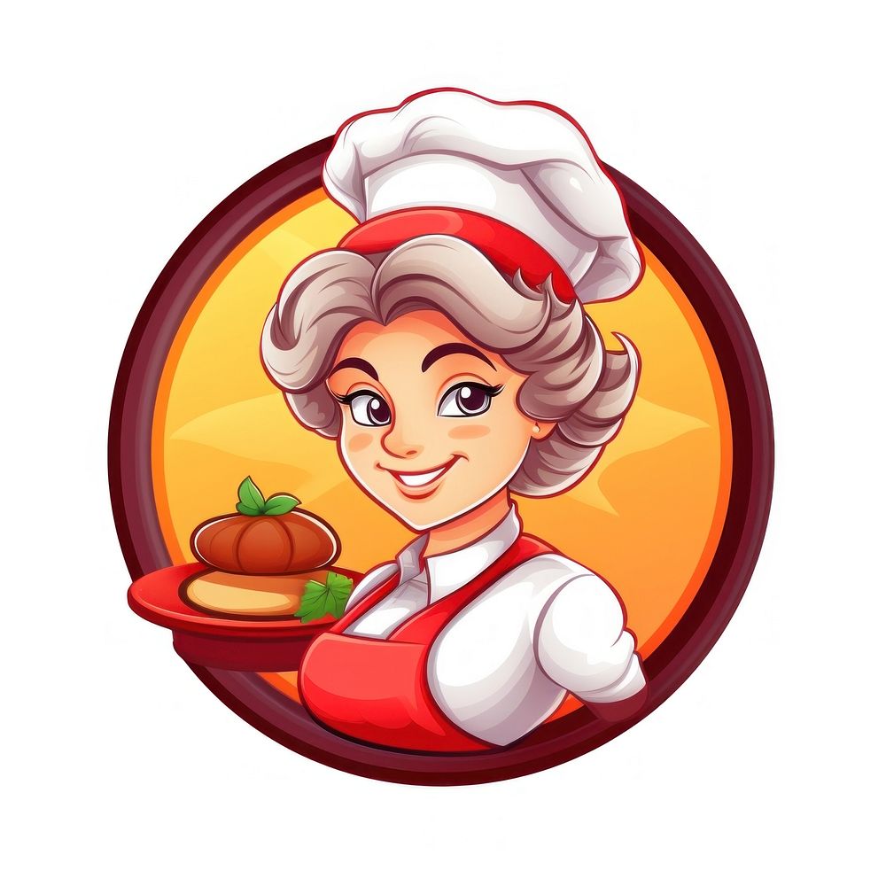 Grand mother chef food logo photography. 