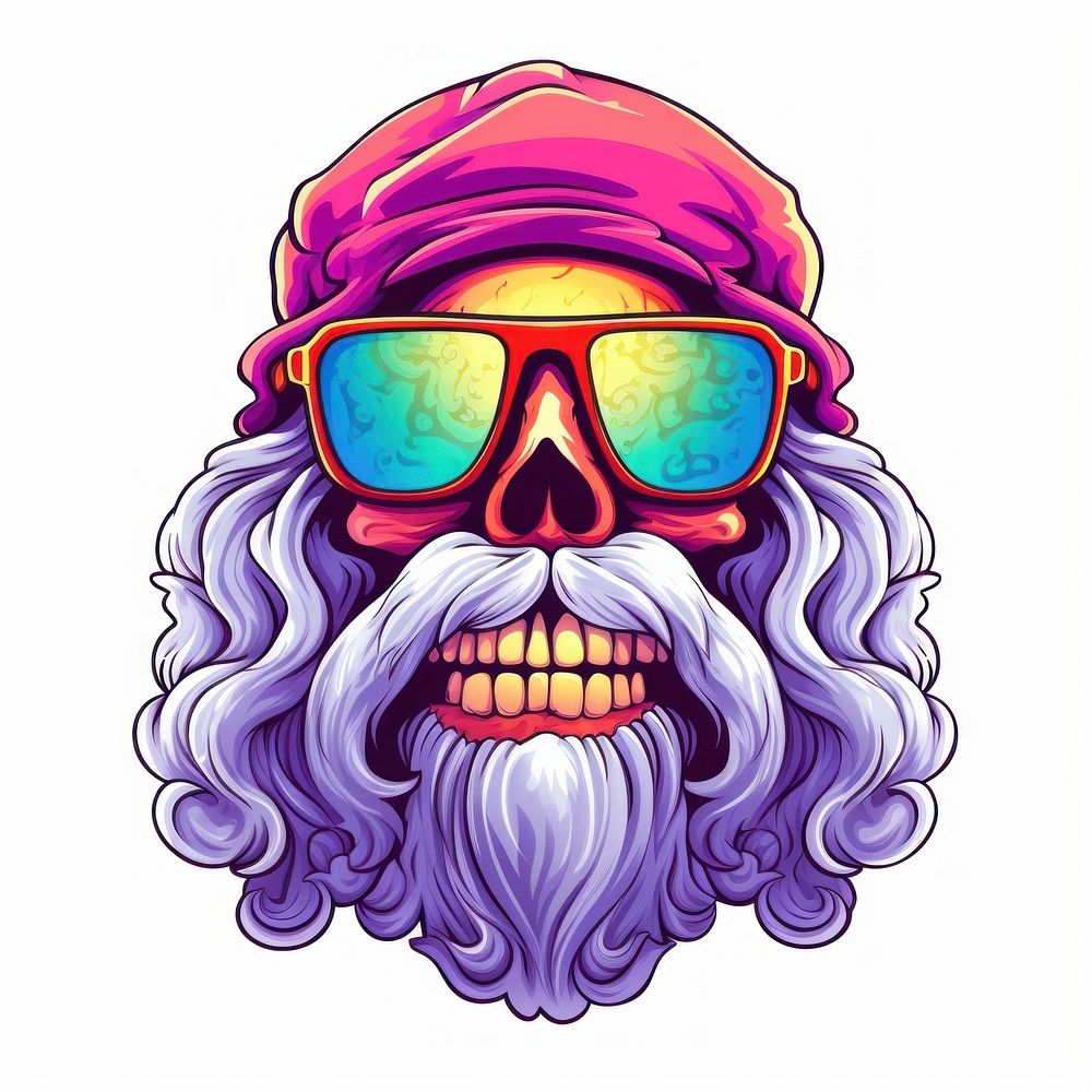 Hippy skull glasses drawing sketch. AI generated Image by rawpixel.