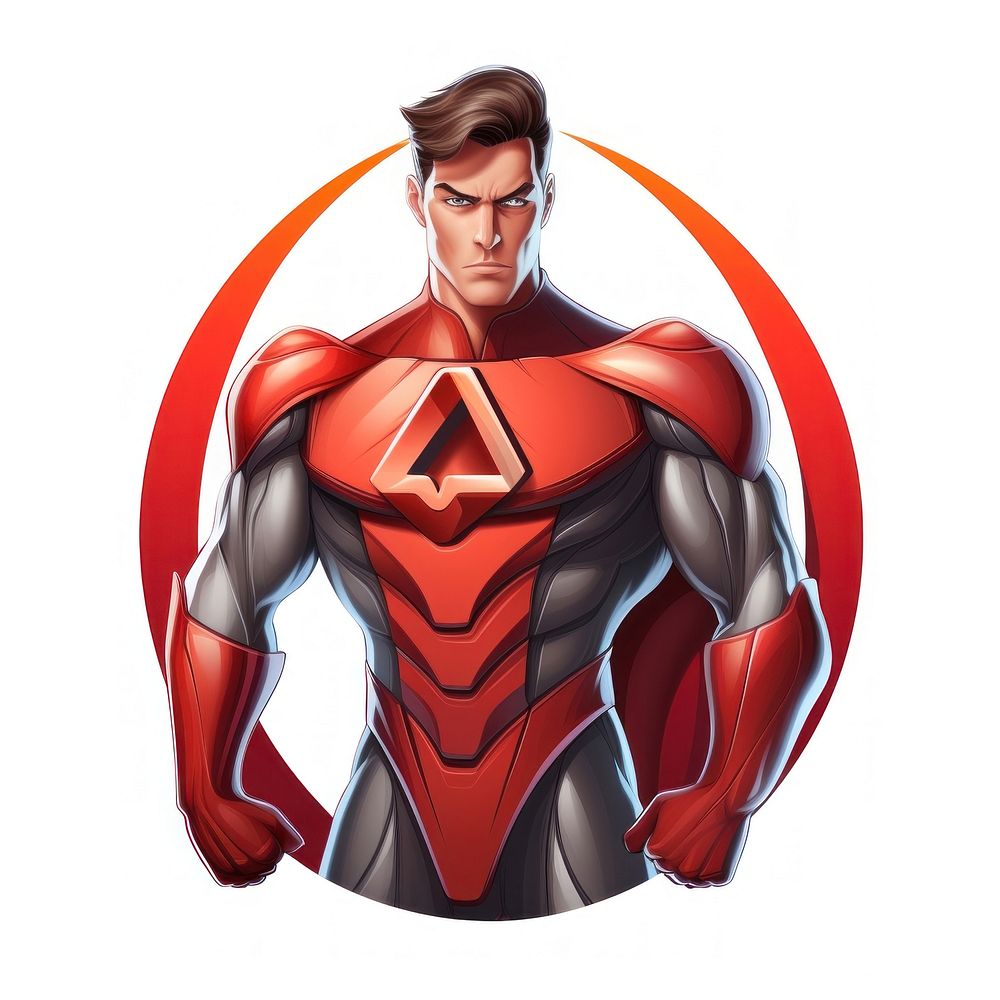 Superhero adult white background determination. AI generated Image by rawpixel.