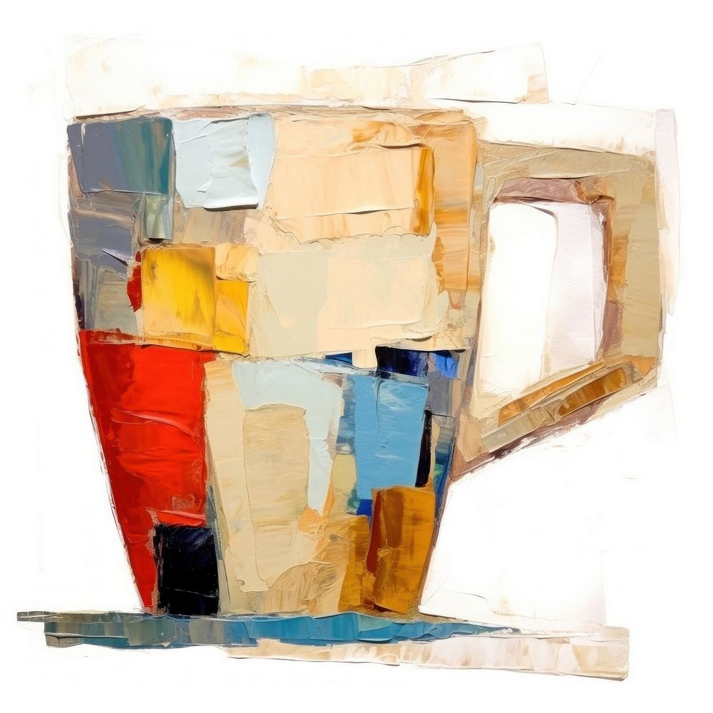 Coffee cup painting collage mug. AI generated Image by rawpixel.