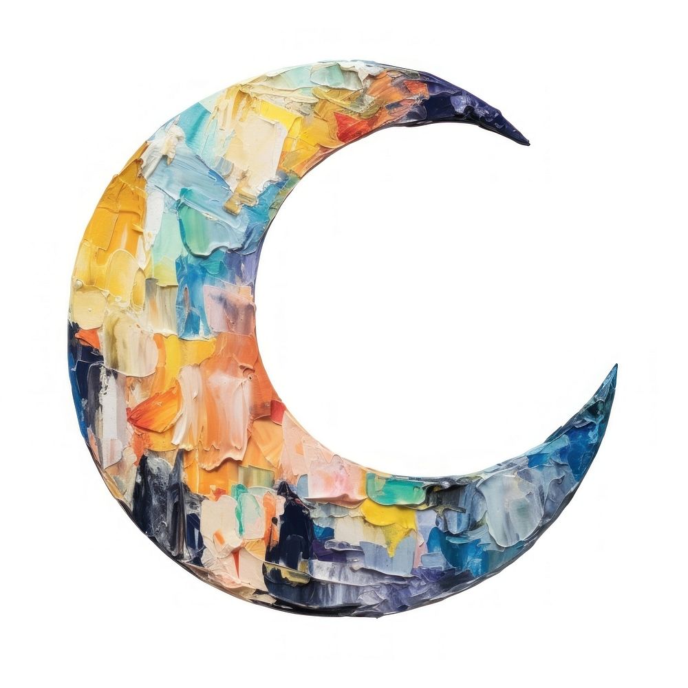 Cresent moon painting shape art. AI generated Image by rawpixel.