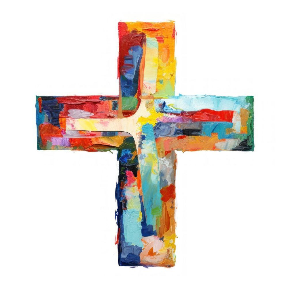 Cross crucifix painting symbol. AI generated Image by rawpixel.