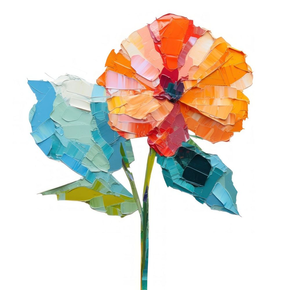 Flower painting plant leaf. AI generated Image by rawpixel.