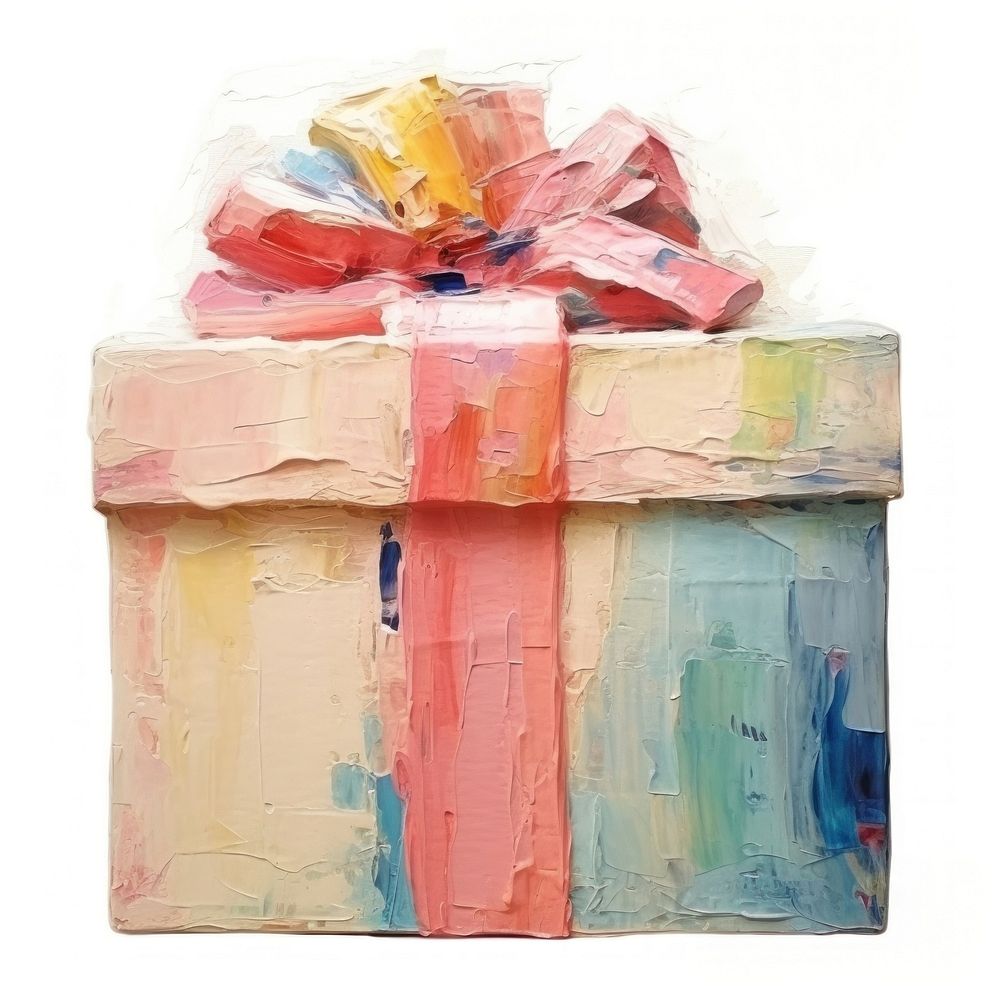 Gift box painting craft art. AI generated Image by rawpixel.
