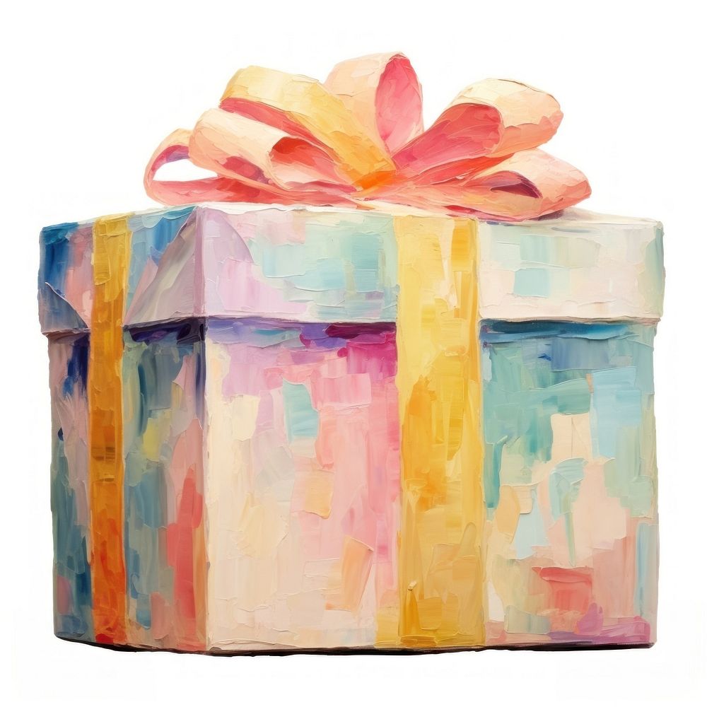 Gift box painting white background decoration. AI generated Image by rawpixel.
