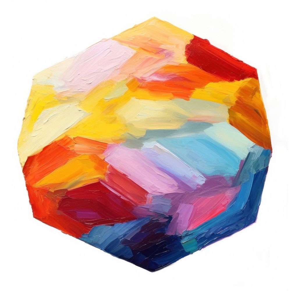 Hexagon painting shape art. AI generated Image by rawpixel.