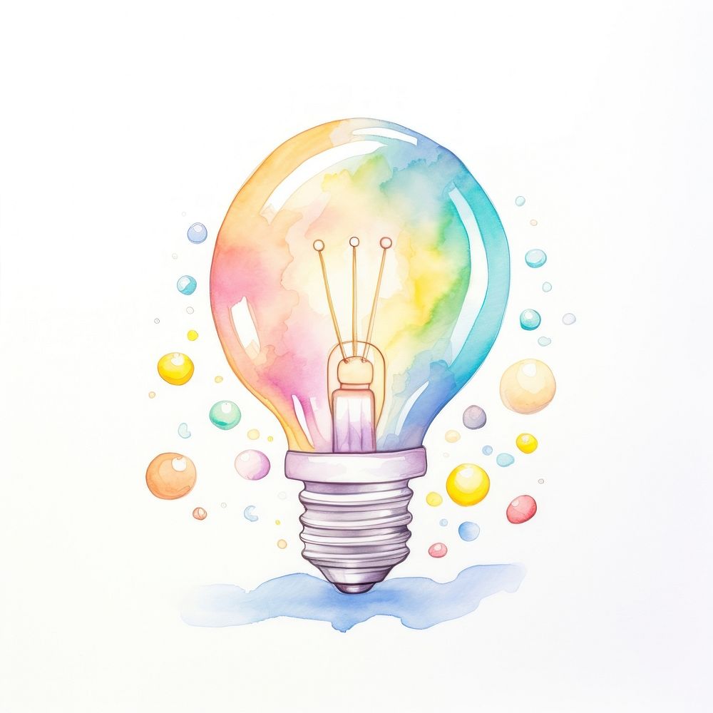 Light bulb lightbulb drawing electricity. AI generated Image by rawpixel.