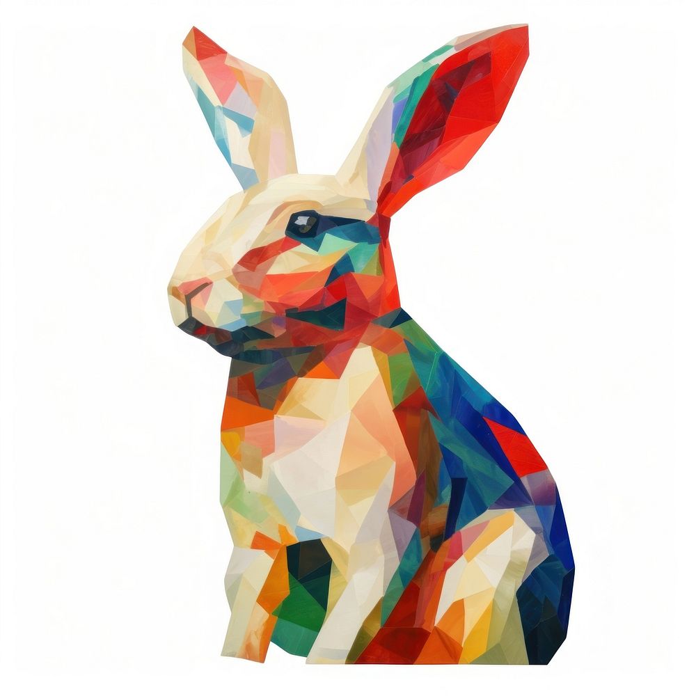 Rabbit painting mammal animal. AI generated Image by rawpixel.