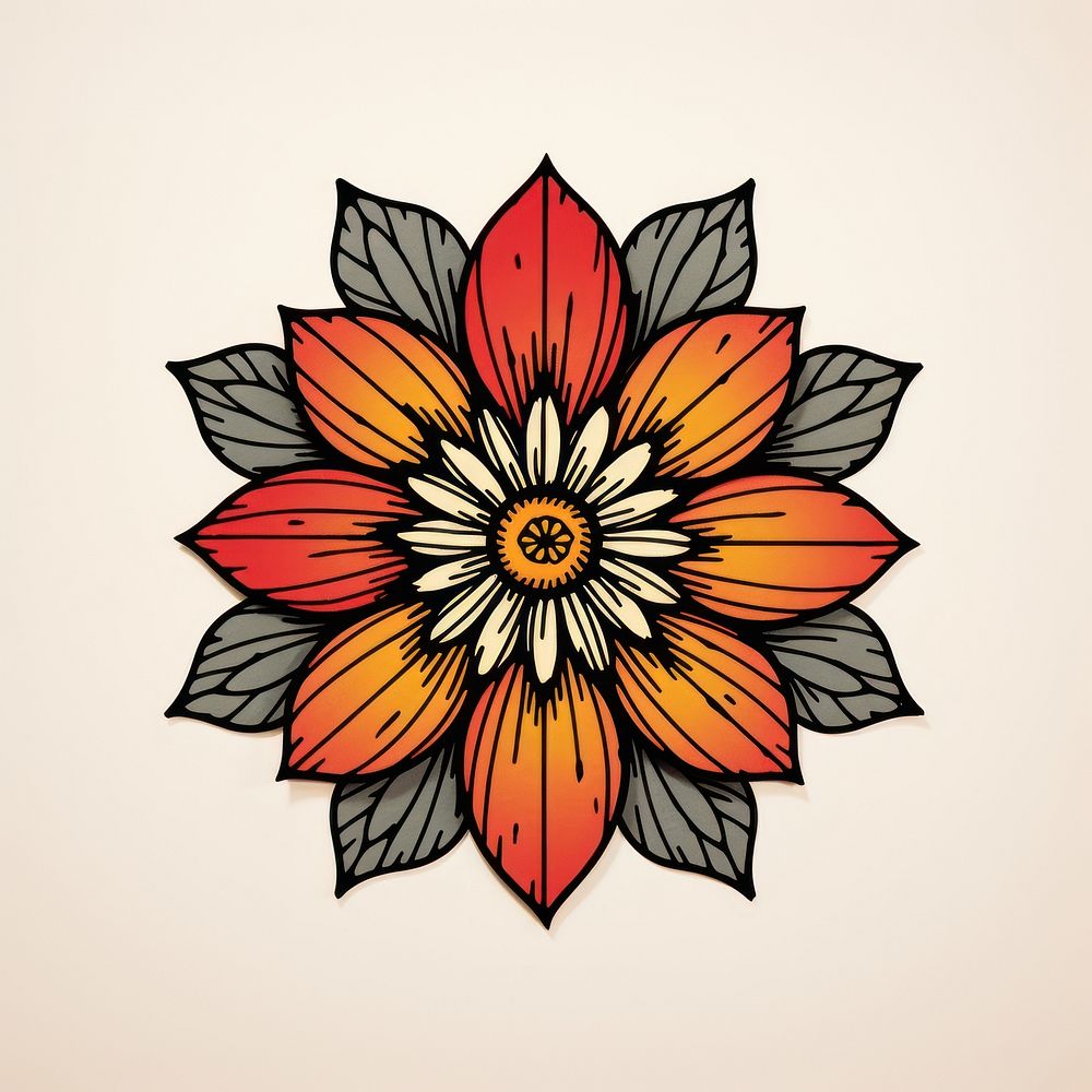 A flower icon pattern drawing art. AI generated Image by rawpixel.