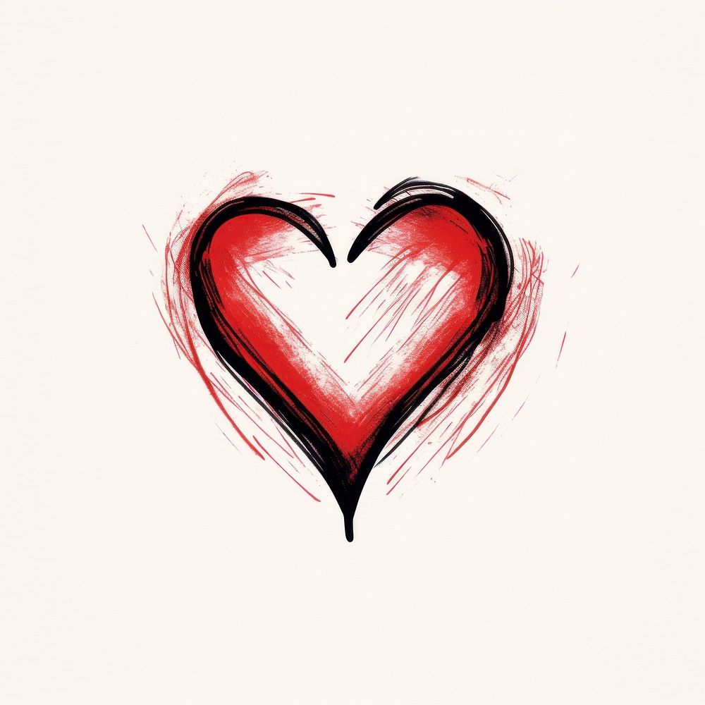Heart drawing paper calligraphy. AI generated Image by rawpixel.