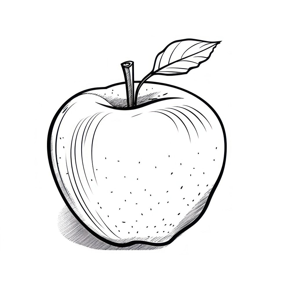 Apple sketch drawing fruit. AI generated Image by rawpixel.