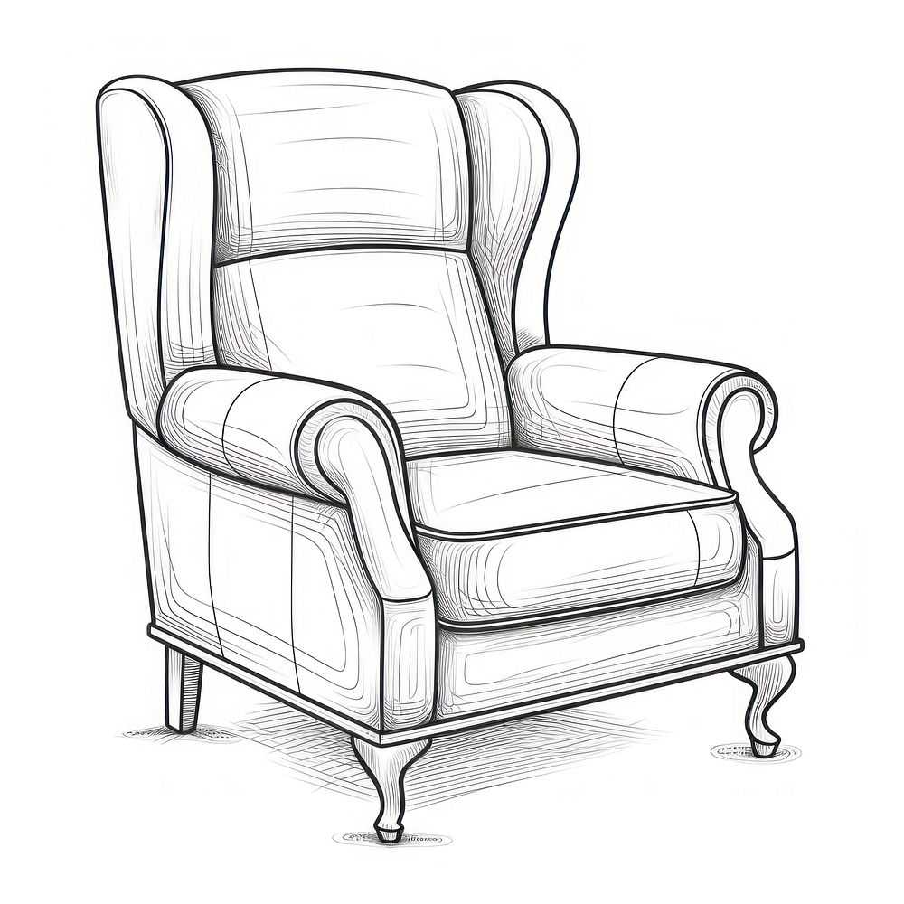 Armchair furniture sketch line. AI generated Image by rawpixel.