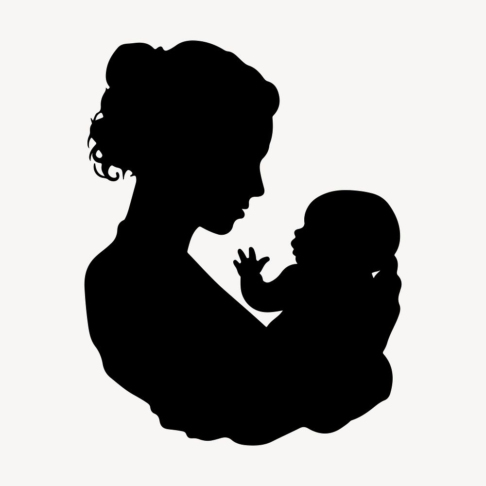 Baby silhouette adult white background.