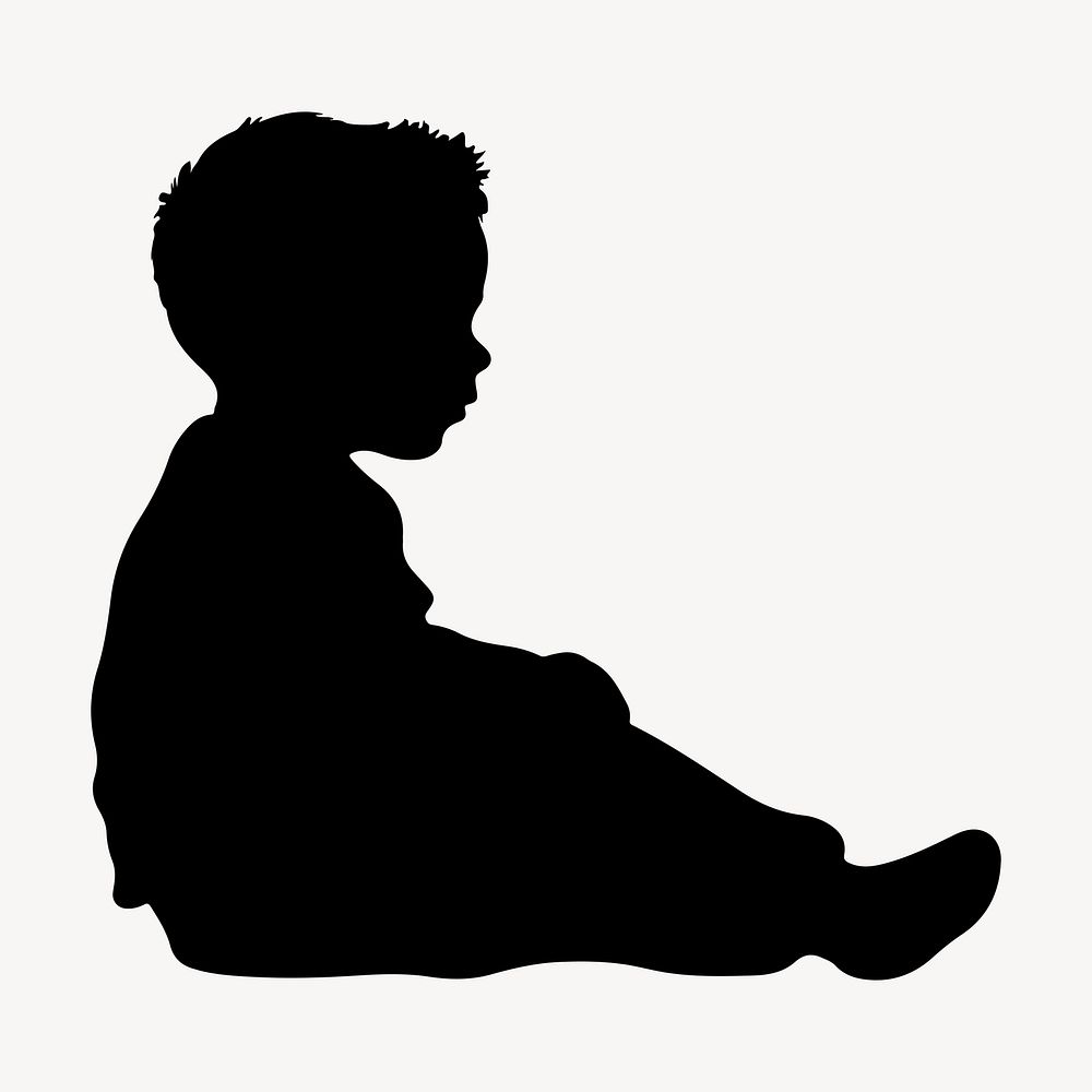 Baby silhouette white background backlighting.