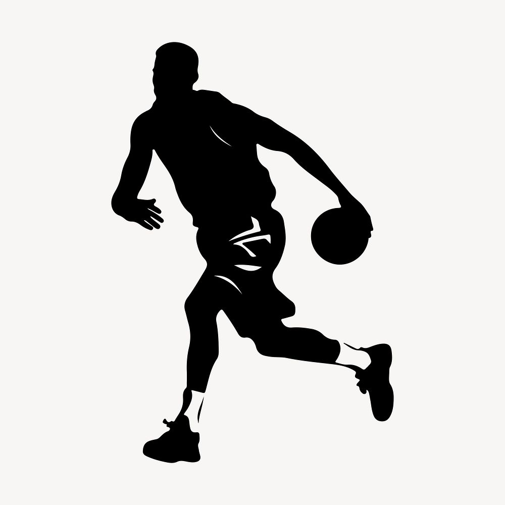 Basketball player silhouette sports adult.