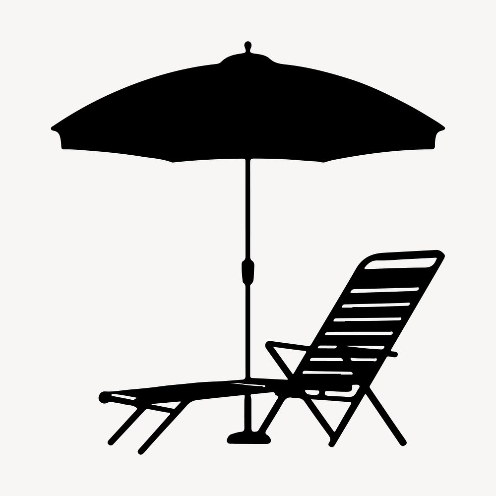 Chair with beach umbrella furniture white background architecture.