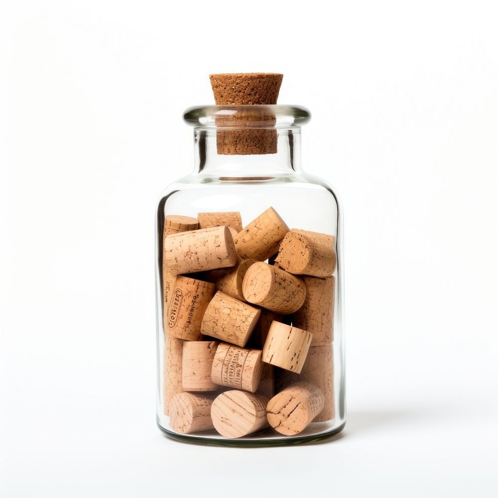 Bottle cork jar white background container. AI generated Image by rawpixel.