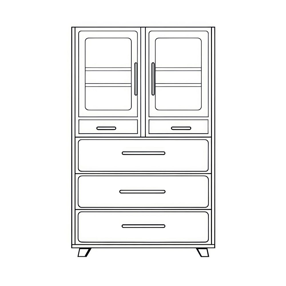 Cabinet furniture drawer sketch. AI generated Image by rawpixel.