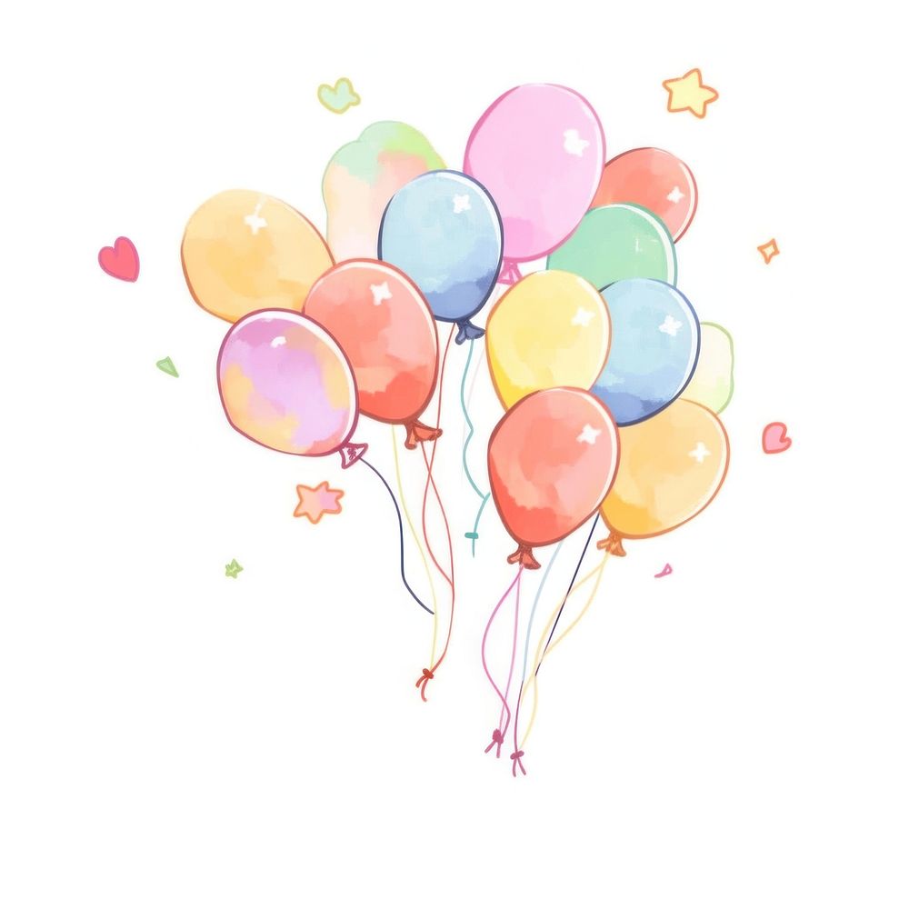 Balloons frame white background celebration anniversary. AI generated Image by rawpixel.