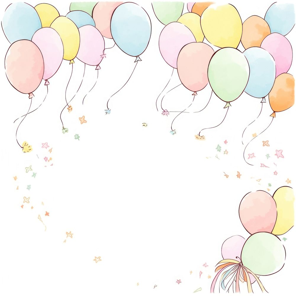 Balloons frame backgrounds paper celebration. AI generated Image by rawpixel.