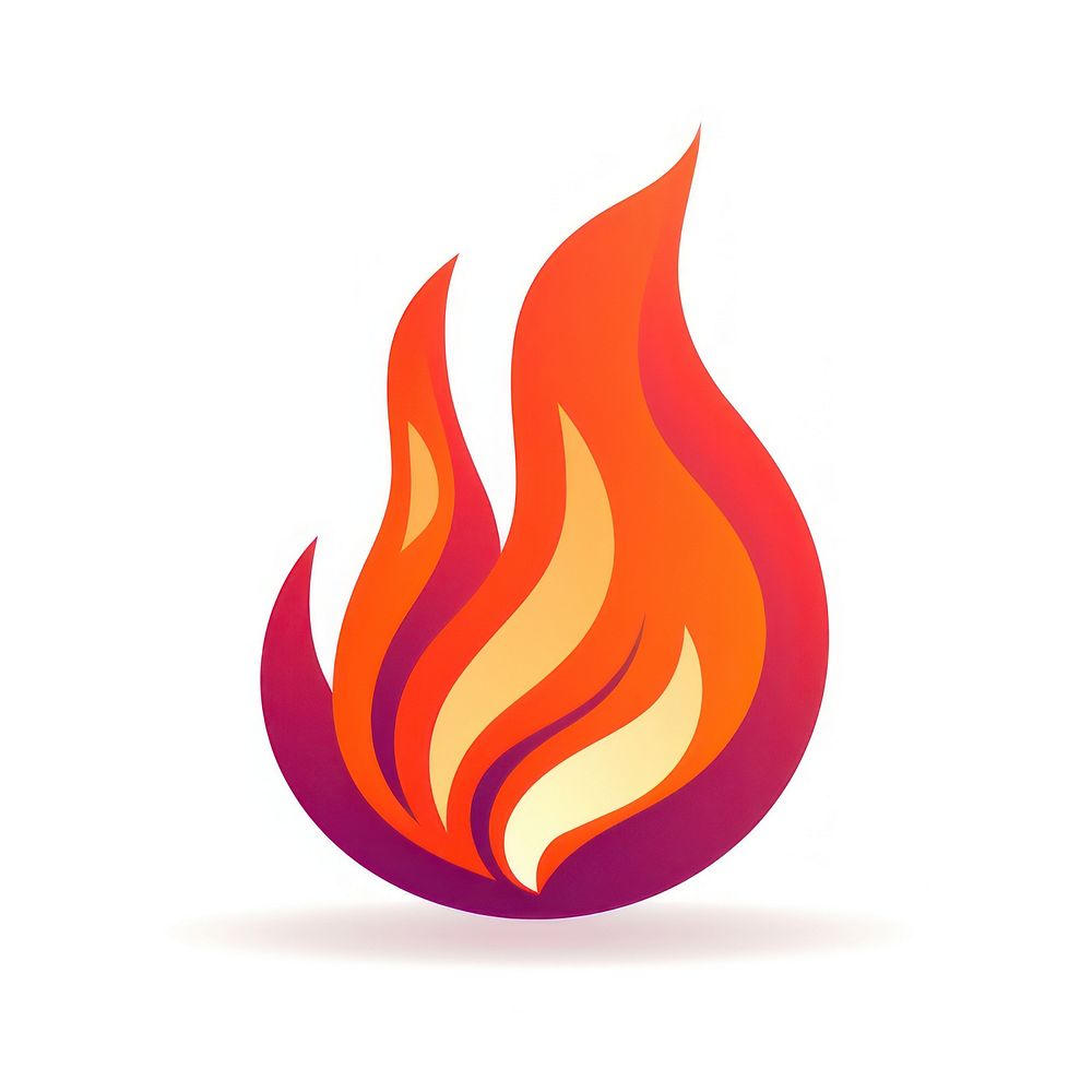 Fire shape white background creativity. AI generated Image by rawpixel.