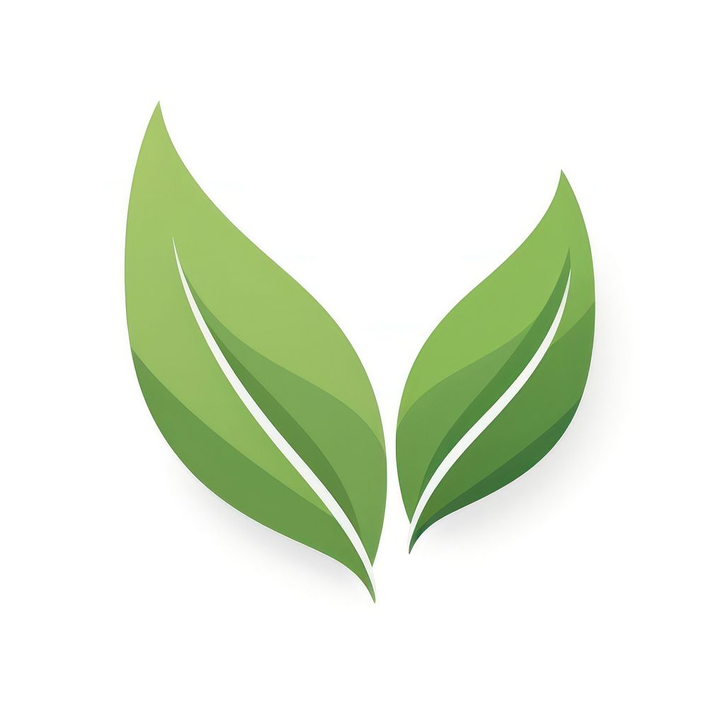 Two leaf green plant logo. AI generated Image by rawpixel.