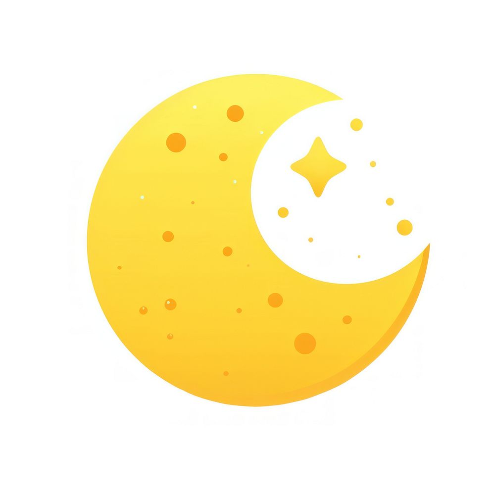 Yellow moon astronomy shape night. AI generated Image by rawpixel.