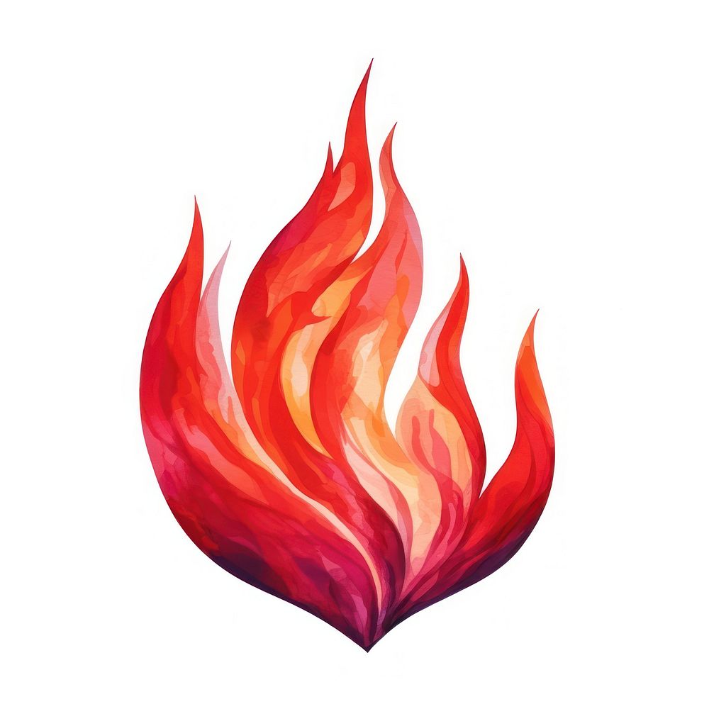 Flame pattern fire white background. AI generated Image by rawpixel.
