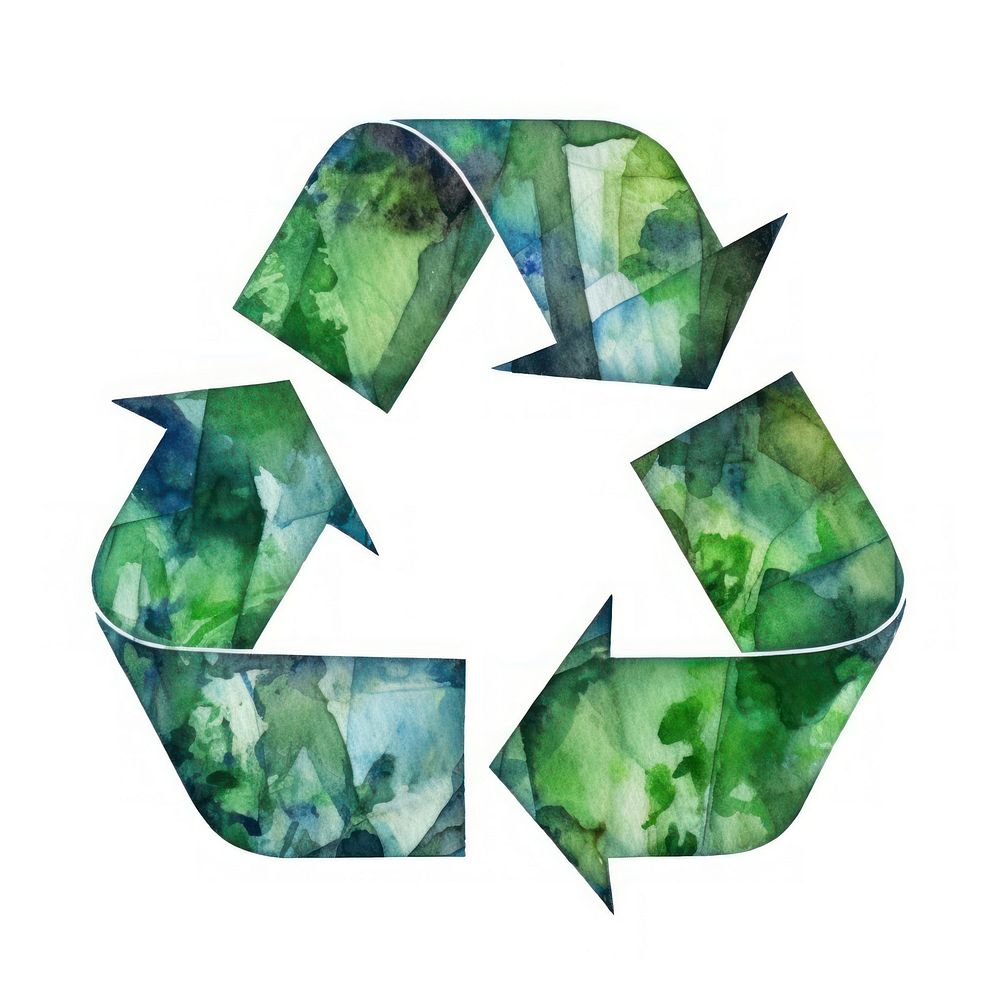 Recycle shape green white background. AI generated Image by rawpixel.