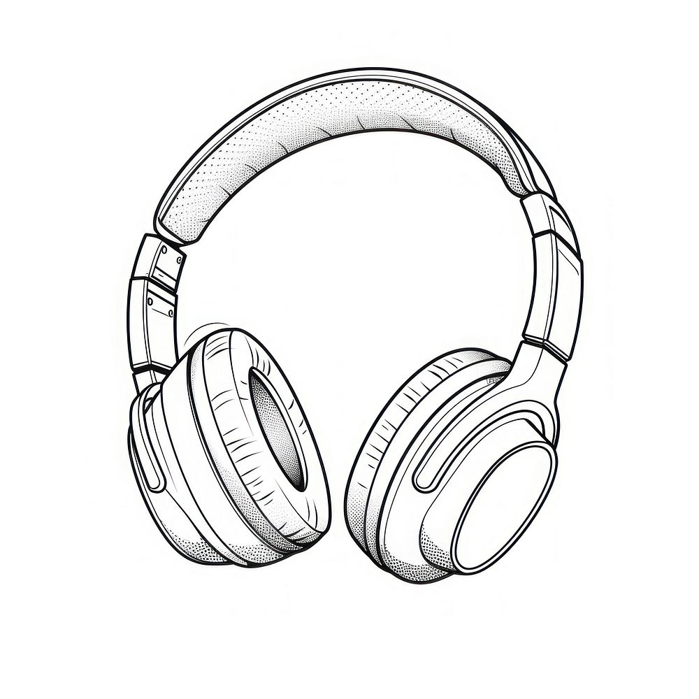 Headphones headset sketch line. AI generated Image by rawpixel.