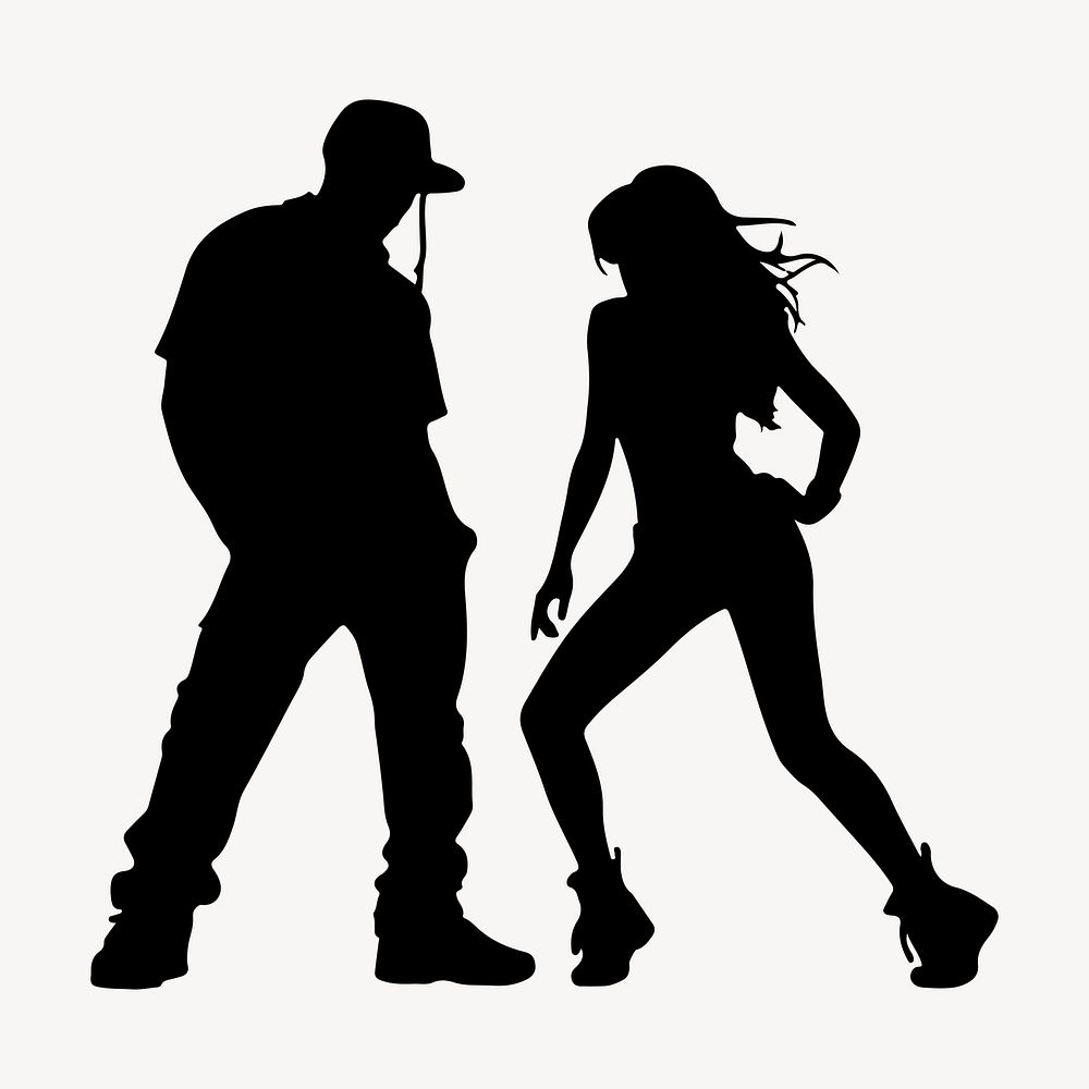 Hip hop dancers silhouette footwear adult.