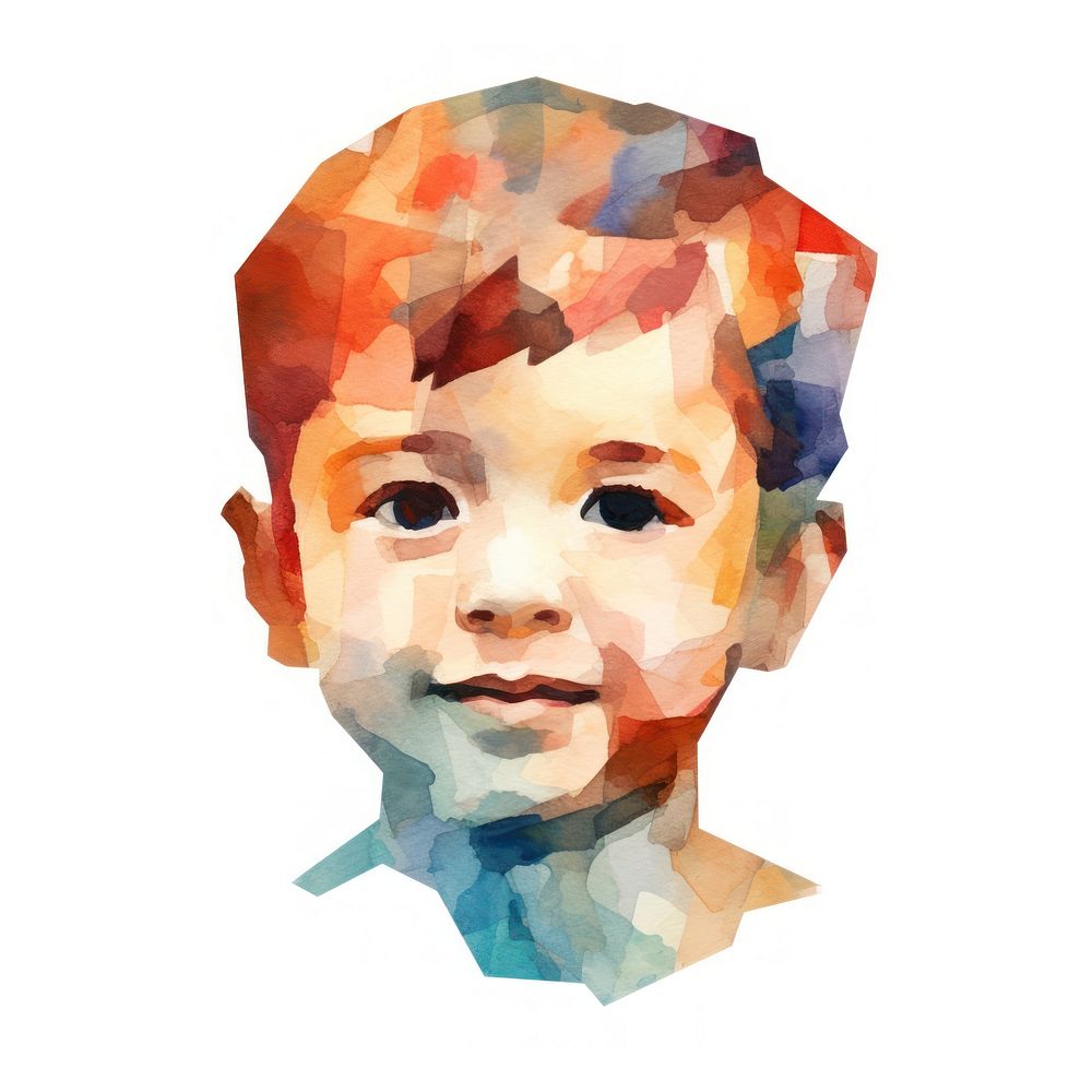 Kid icon portrait painting baby. AI generated Image by rawpixel.