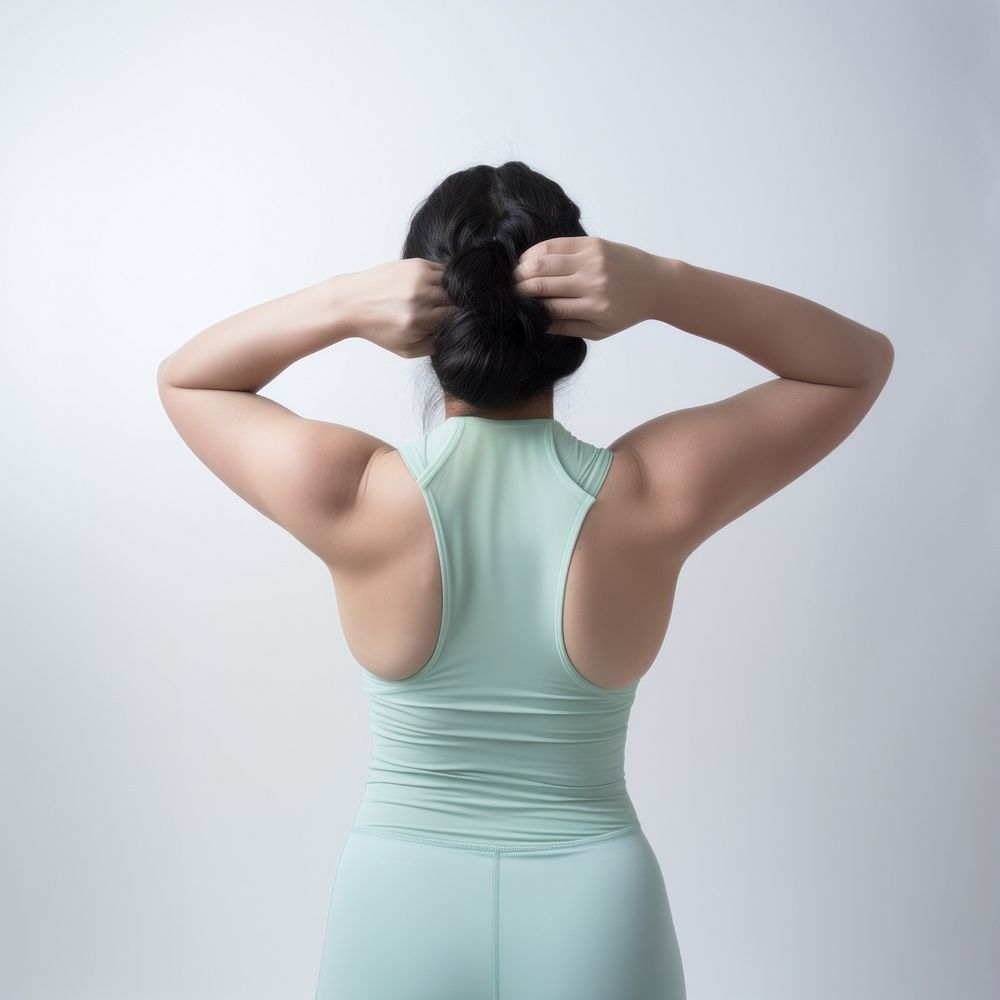 Chubby sportswomen back stretching adult. AI generated Image by rawpixel.