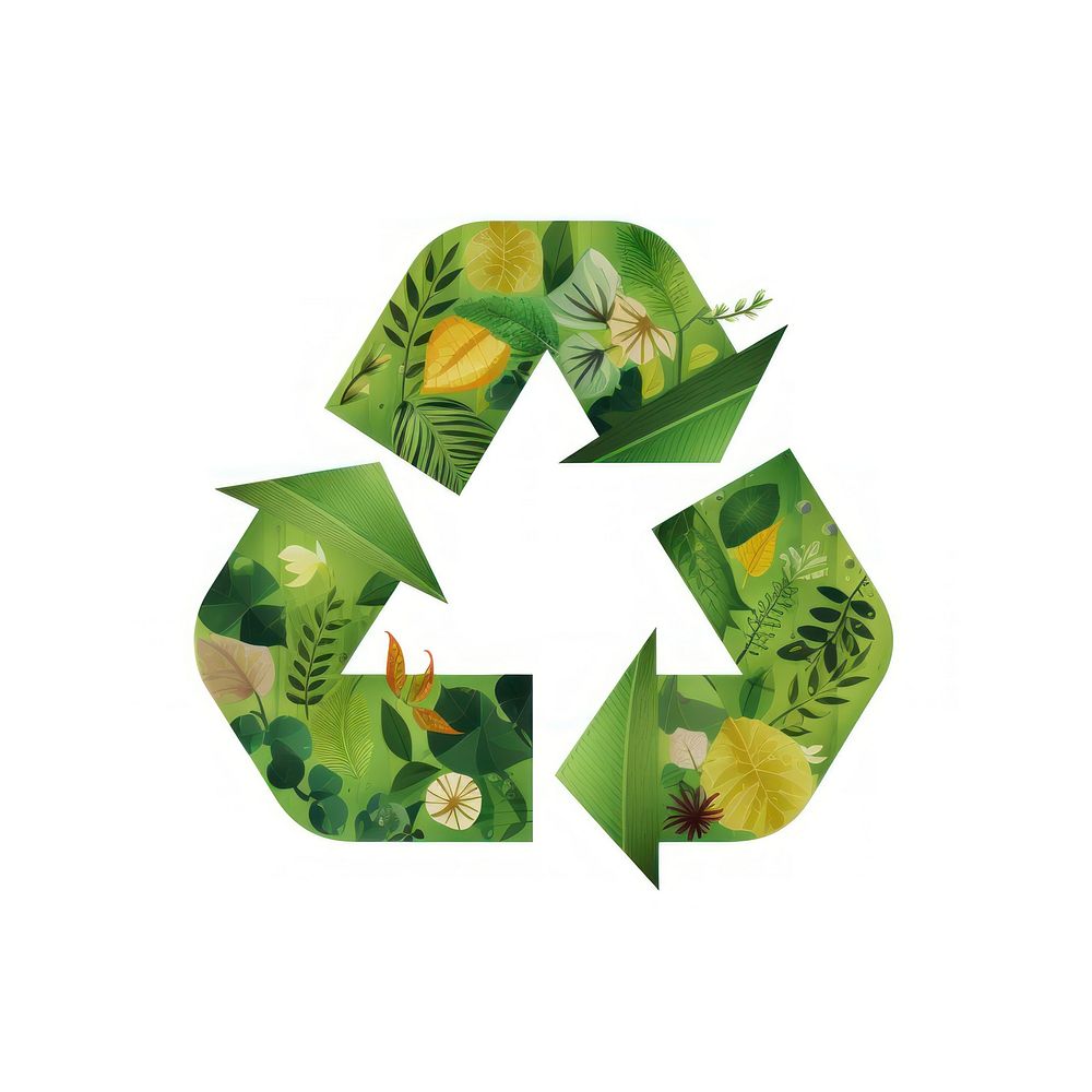 Recycle white background recycling yellow. AI generated Image by rawpixel.