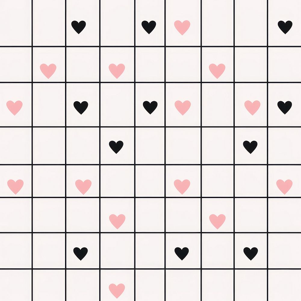 Grid pattern backgrounds heart line. AI generated Image by rawpixel.