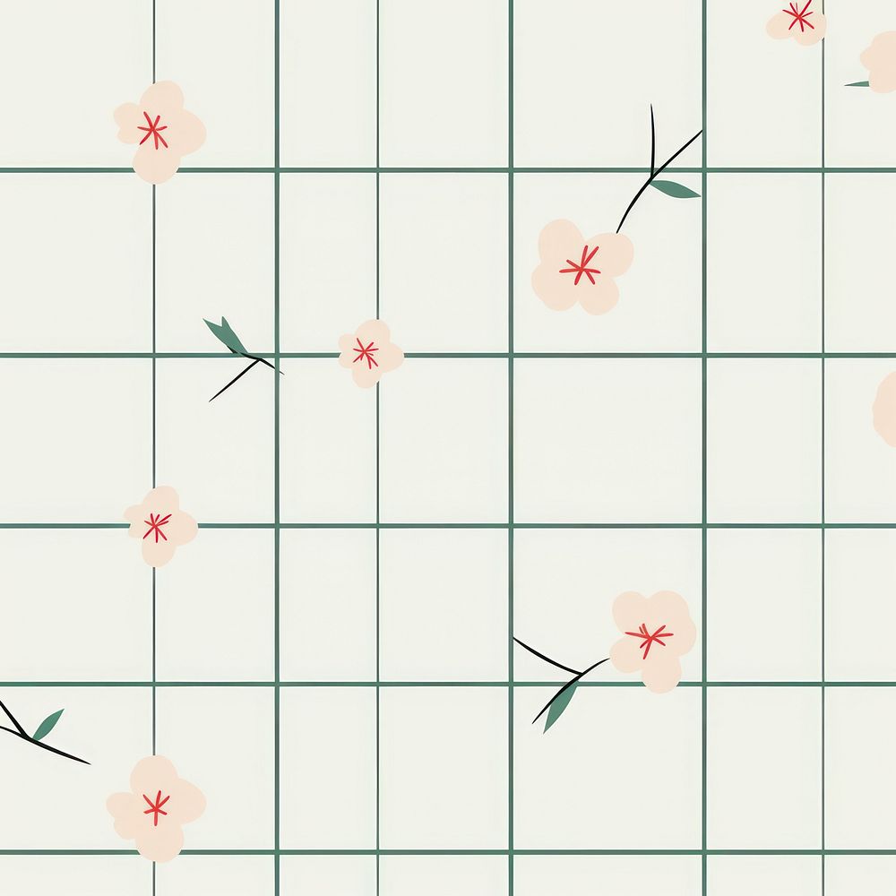 Grid pattern flower backgrounds wallpaper. 