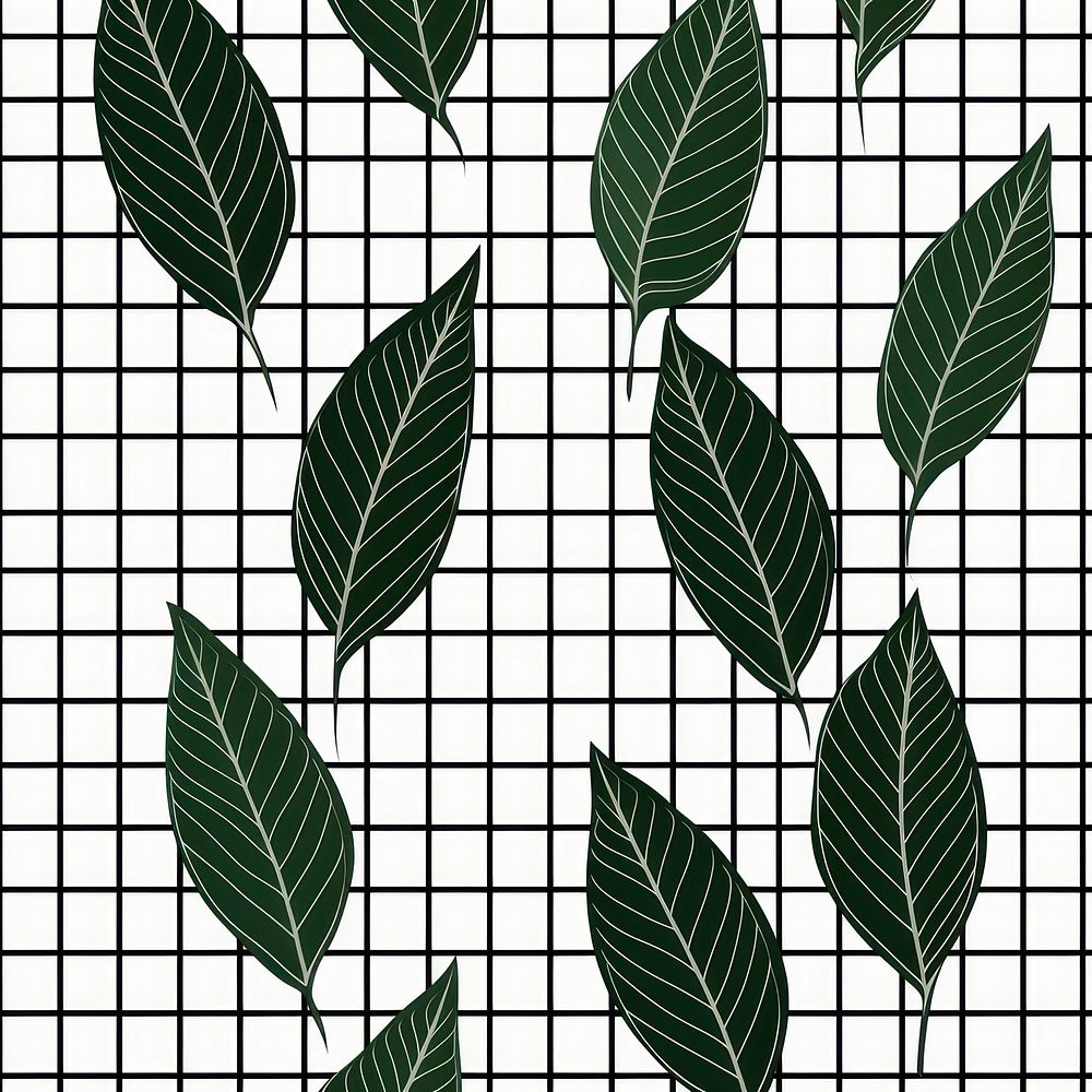 Grid pattern backgrounds plant line. AI generated Image by rawpixel.