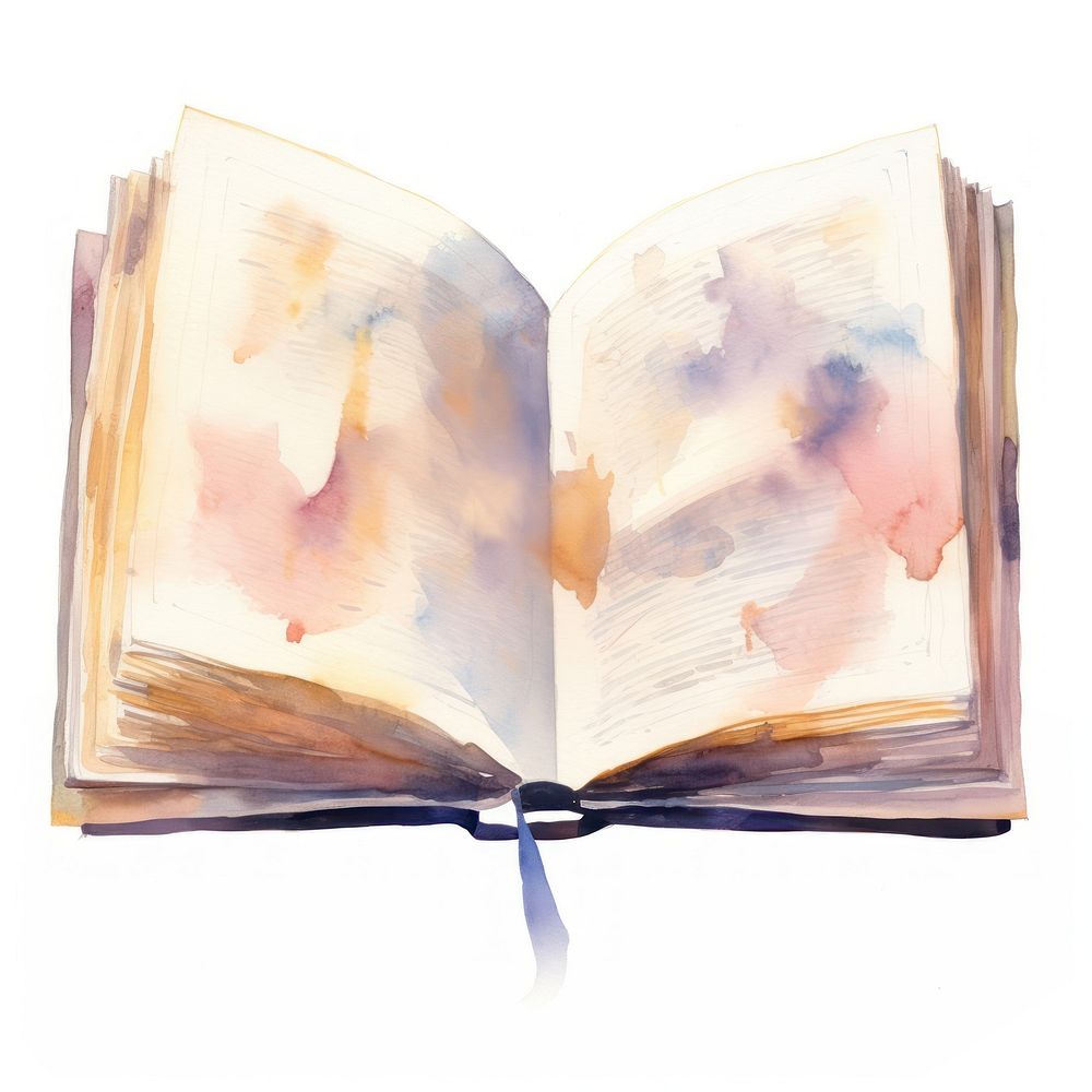 Open book publication paint watercolor paint. AI generated Image by rawpixel.