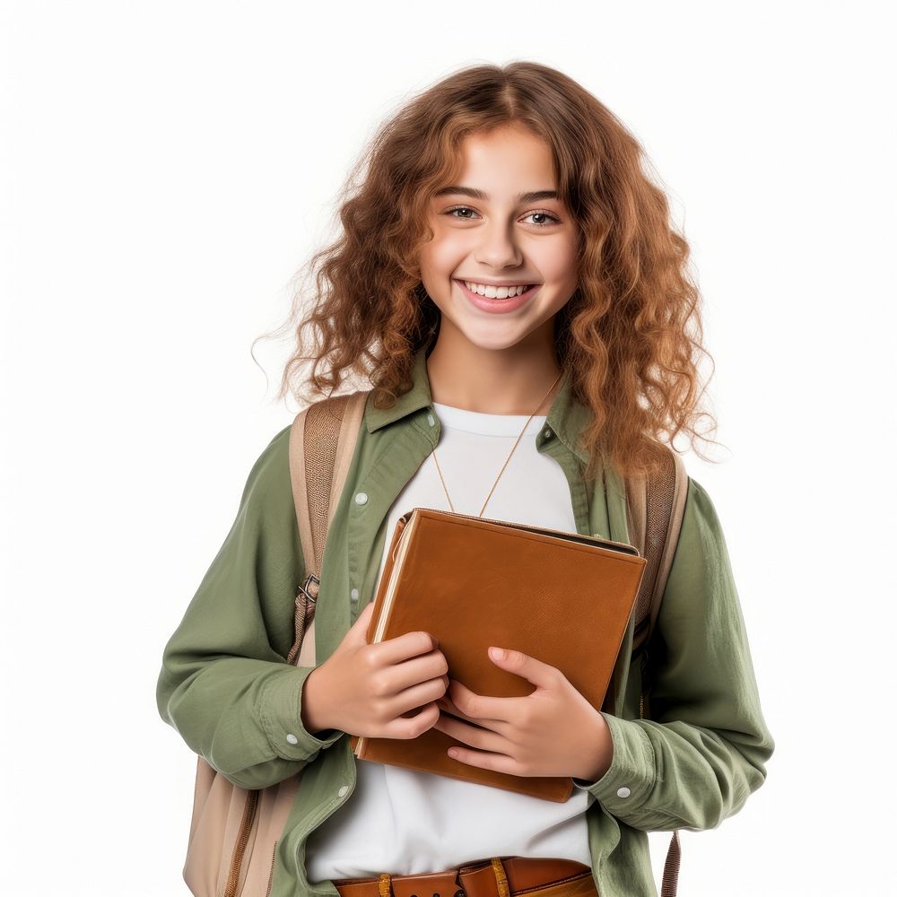 Young girl student smile standing. AI generated Image by rawpixel.
