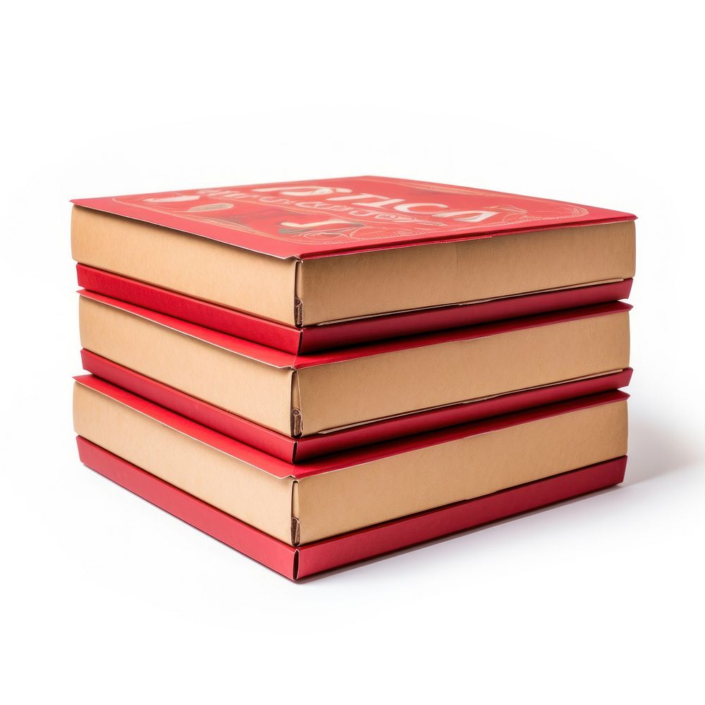 Stack pizza box publication book white background. AI generated Image by rawpixel.