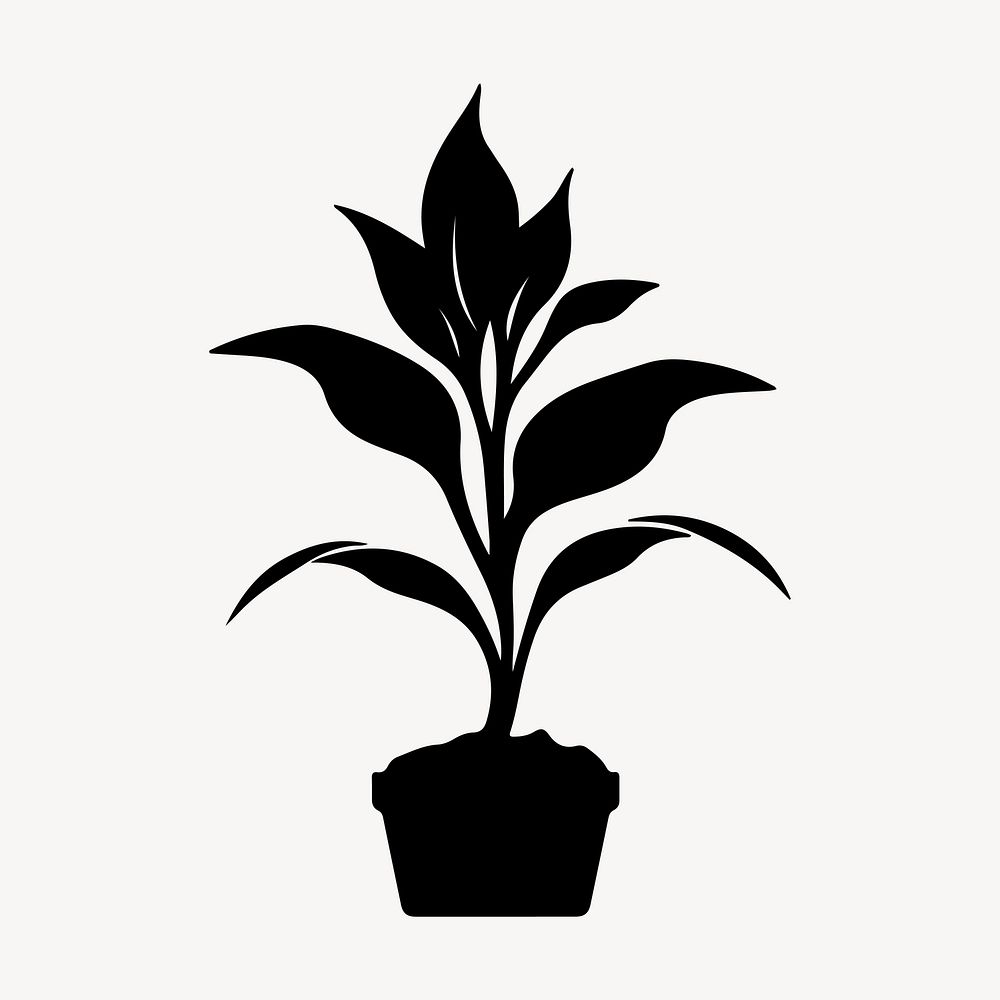 Plant silhouette leaf houseplant.