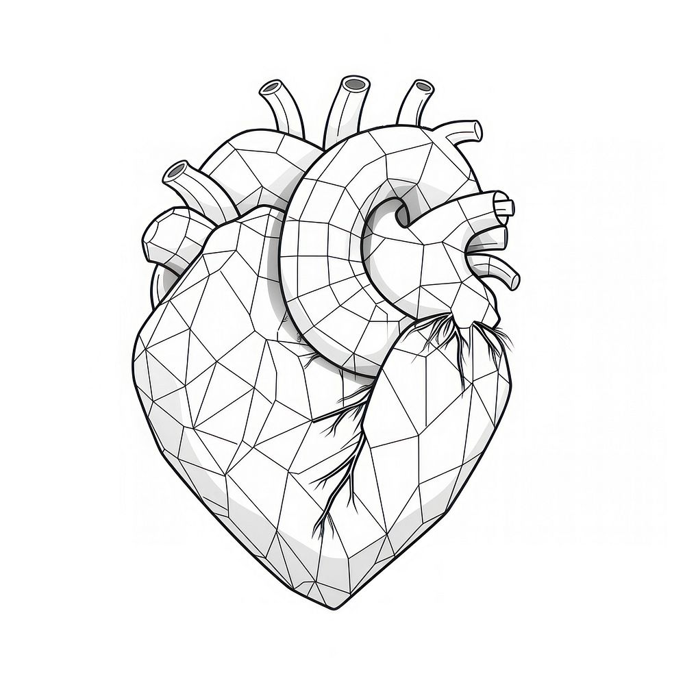 Human heart sketch drawing line. AI generated Image by rawpixel.