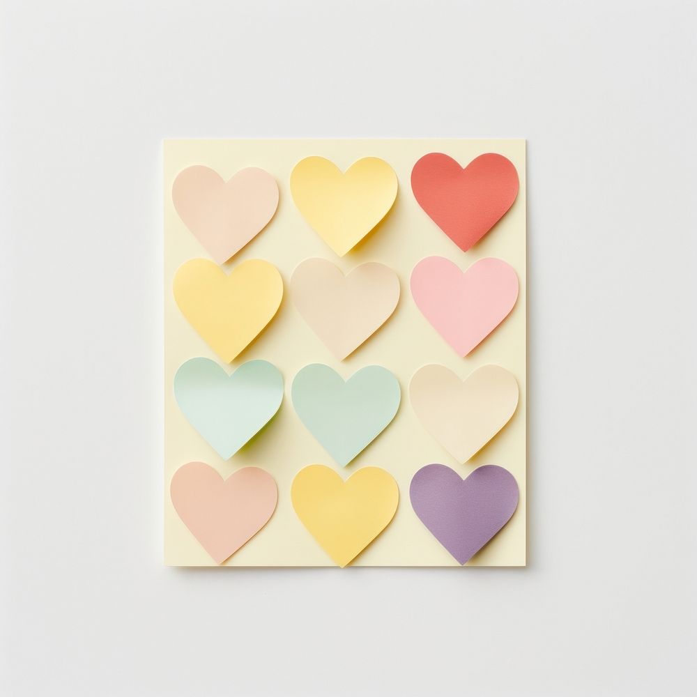 Portrait sticky note pattern heart white background. AI generated Image by rawpixel.