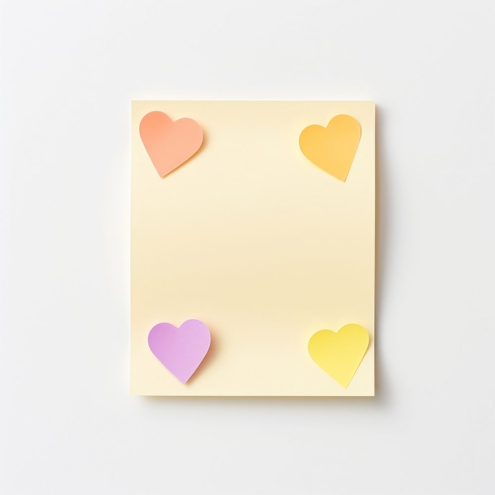 Portrait sticky note heart paper white background. AI generated Image by rawpixel.